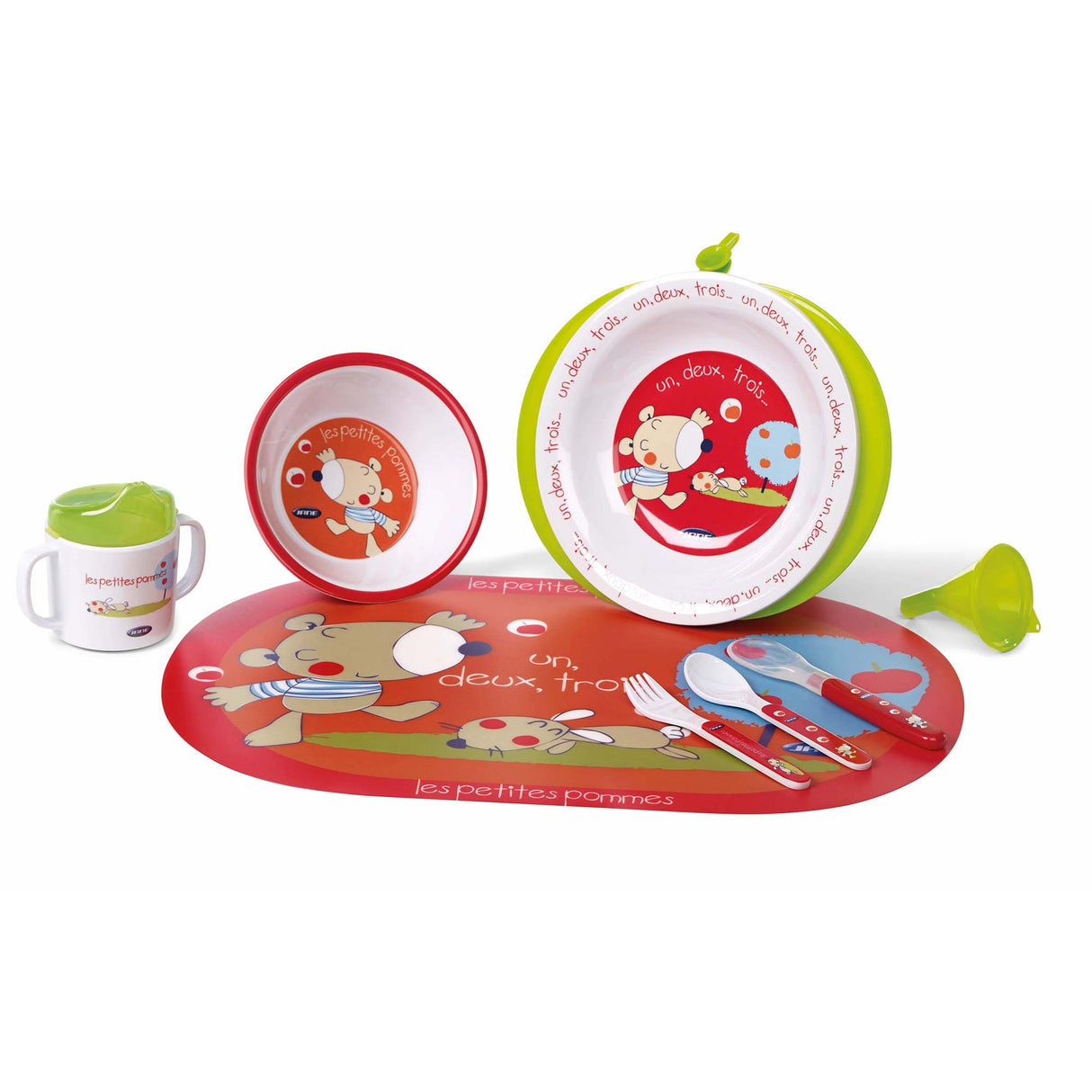 Jane 8 Piece Childs Crockery Set with Thermal Dish, Les Pommes