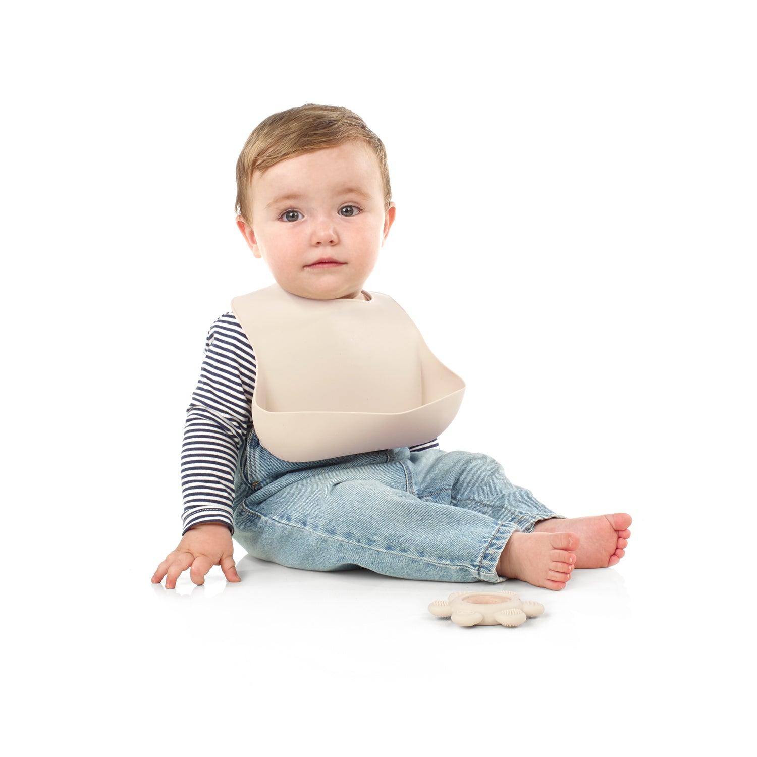 Roll-up Silicone Baby Bib with Stay-Open Crumb Catcher – 100% Food Grade Silicone