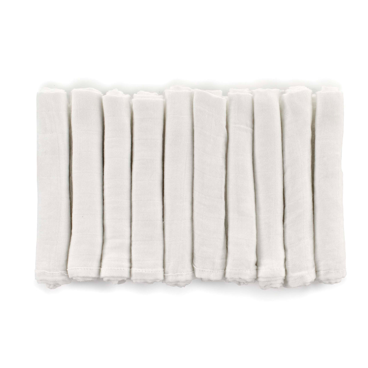 Bamboo Muslin Cloths For Baby 35 x 35 cm (10-Pack), White