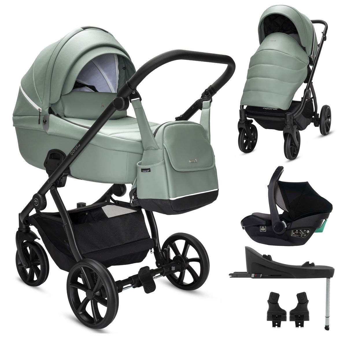 Noordi Fjordi V2 Leather - 3in1 with Travel Carrier Car Seat