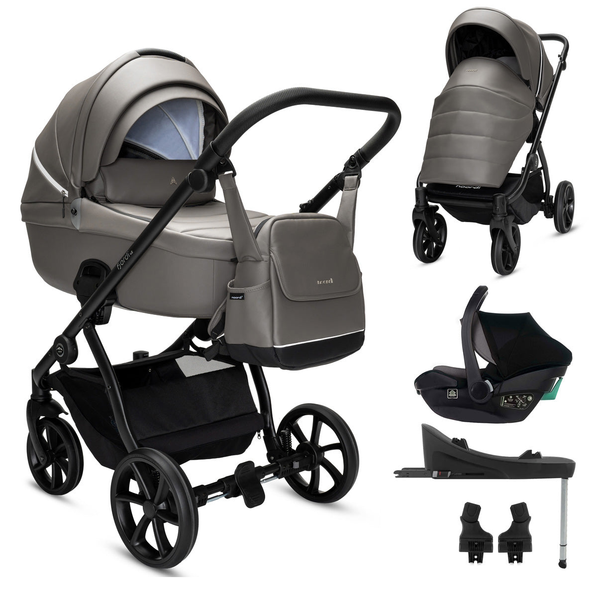 Noordi Fjordi V2 Leather - 3in1 with Travel Carrier Car Seat