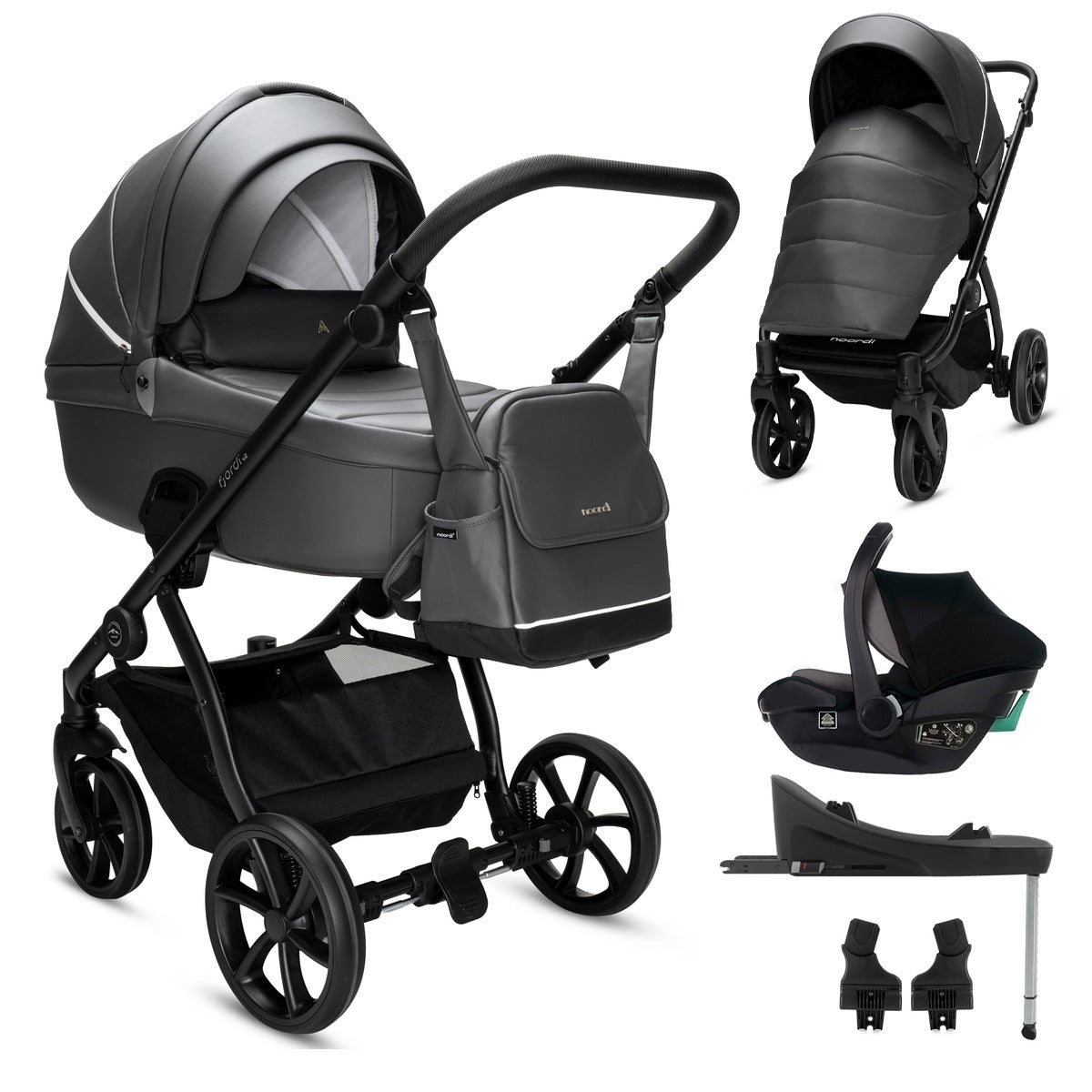 Noordi Fjordi V2 Leather - 3in1 with Travel Carrier Car Seat