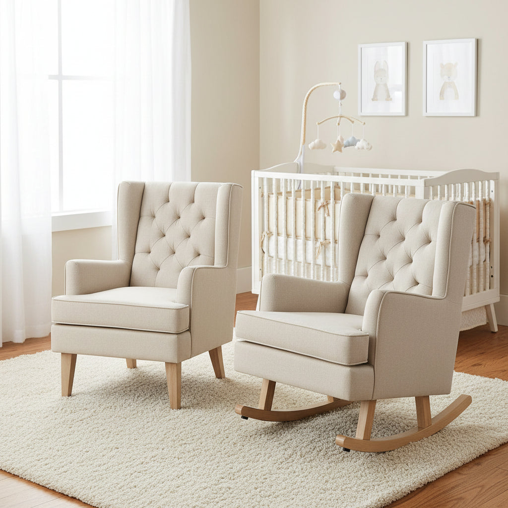Johnston's Soothe Easy Nursery Chair & Rocker – 2-in-1 Nursing & Feeding Chair