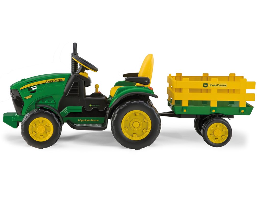 Peg Perego John Deere Ground Force 12V Tractor + Stake-side Trailer, 3+ years