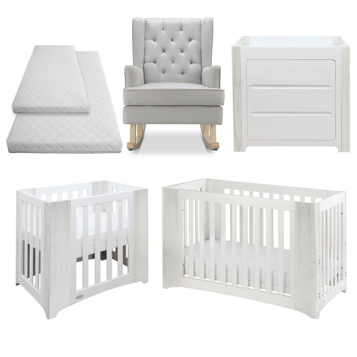 Cocoon Evoluer Nursery Room Set, White / Grey