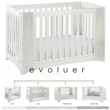 Cocoon Evoluer 4 in 1 Nursery Furniture System, White/Grey