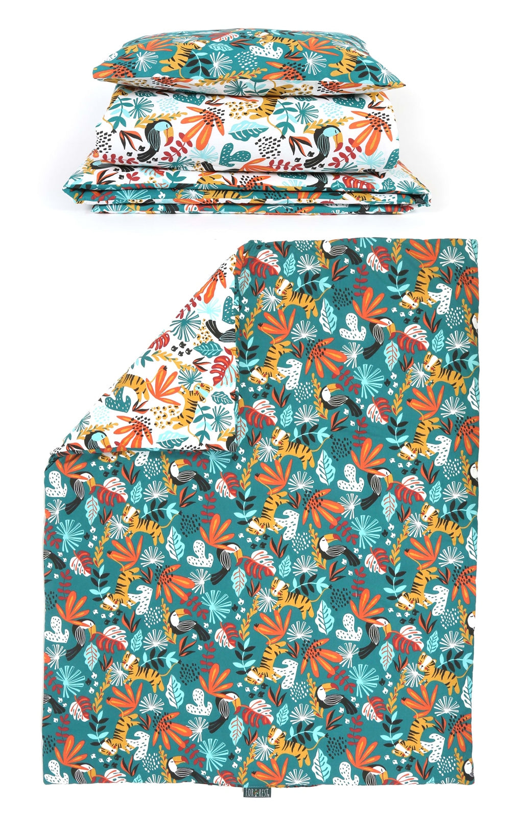 Forrest 3 Piece Reversible Baby Bedding Set, Rainforest