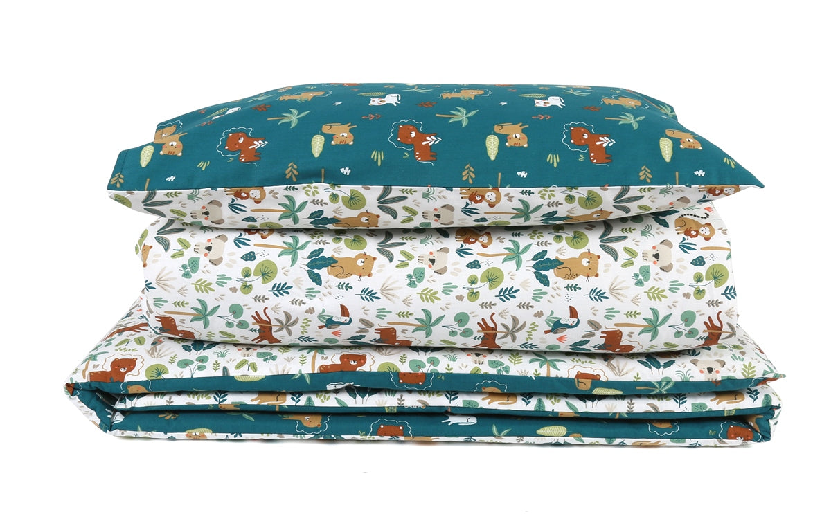 Forrest 3 Piece Reversible Baby Bedding Set, Jungle