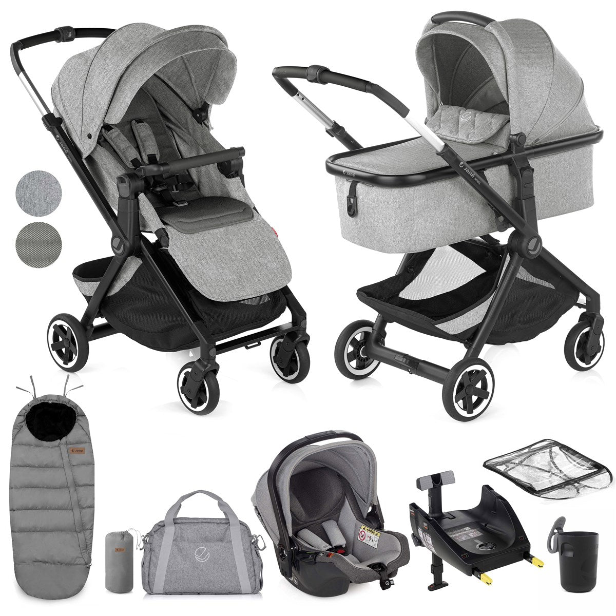 Jane Newel + Micro Pro + Koos iSize R1 - 10 Piece Travel System Bundle