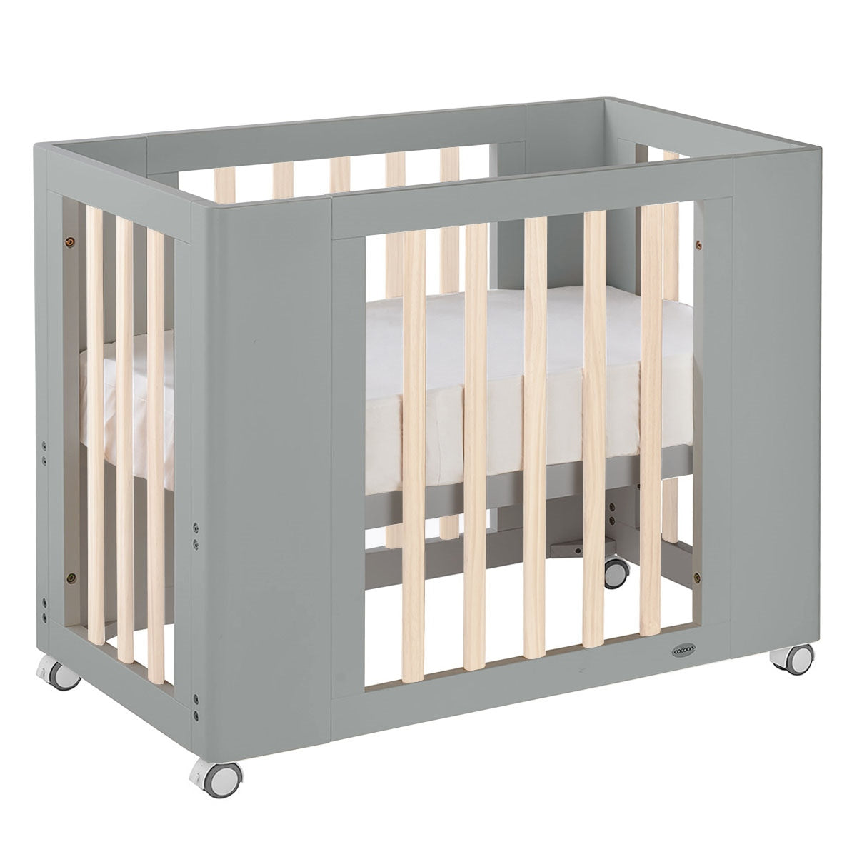 Cocoon Evoke 4in1 Cot bed + Dresser + Mattresses, Dove Grey