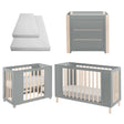 Cocoon Evoke 4in1 Cot bed + Dresser + Mattresses, Dove Grey