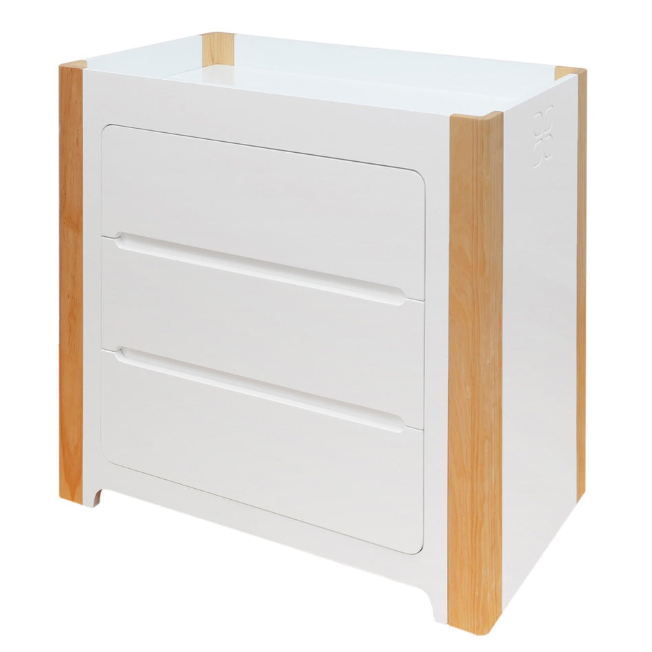 Cocoon Evoluer 4in1 Cot bed + Dresser + Mattresses, White / Natural