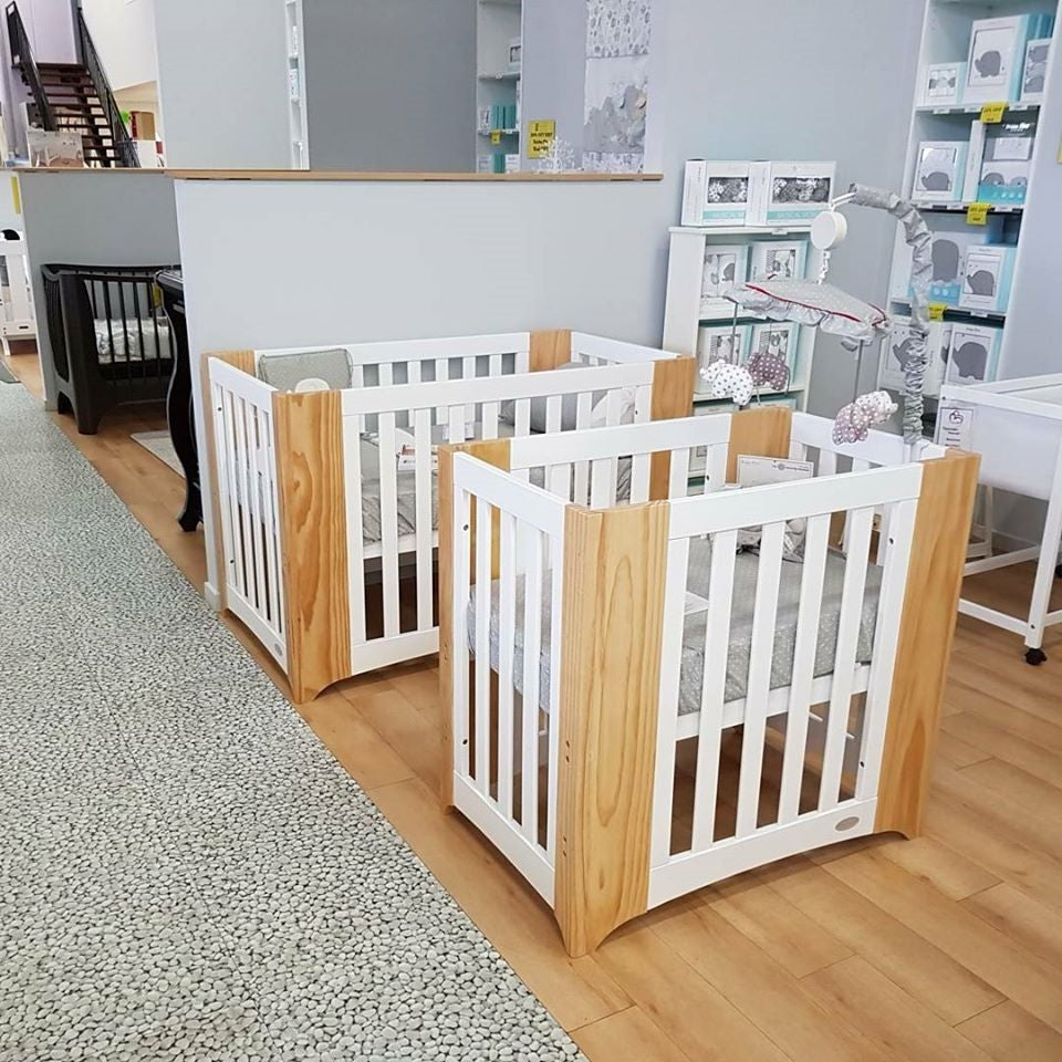 Cocoon Evoluer 4in1 Cot bed + Dresser + Mattresses, White / Natural