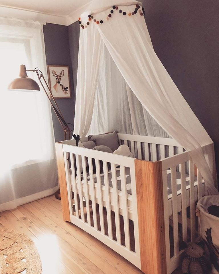 Cocoon Evoluer 4in1 Cot bed + Dresser + Mattresses, White / Natural