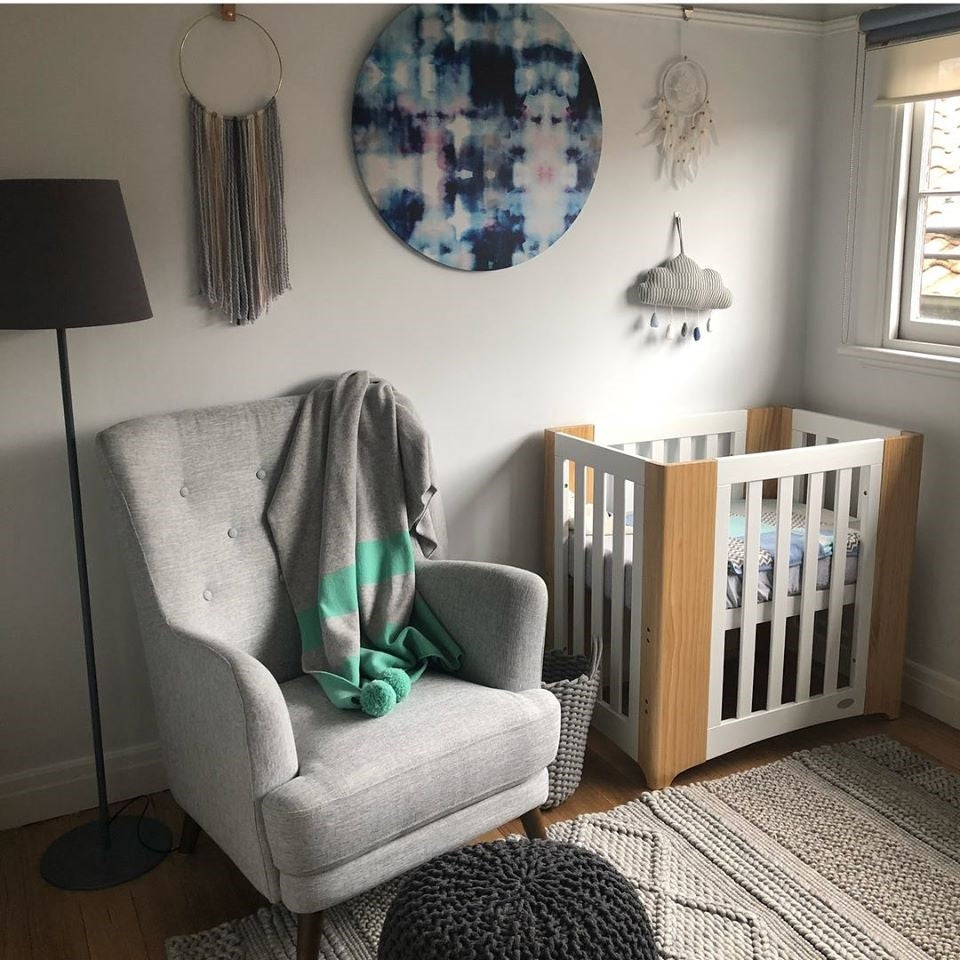 Cocoon Evoluer 4in1 Cot bed + Dresser + Mattresses, White / Natural