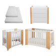 Cocoon Evoluer 4in1 Cot bed + Dresser + Mattresses, White / Natural