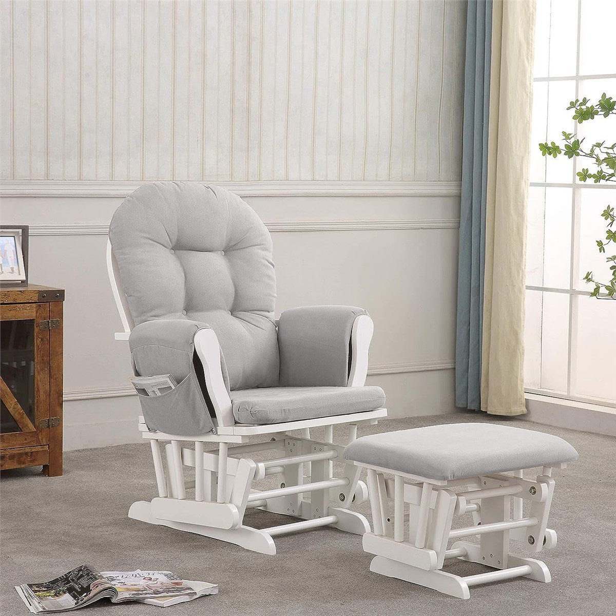Johnston's Brompton Baby Nursing Glider & Footstool