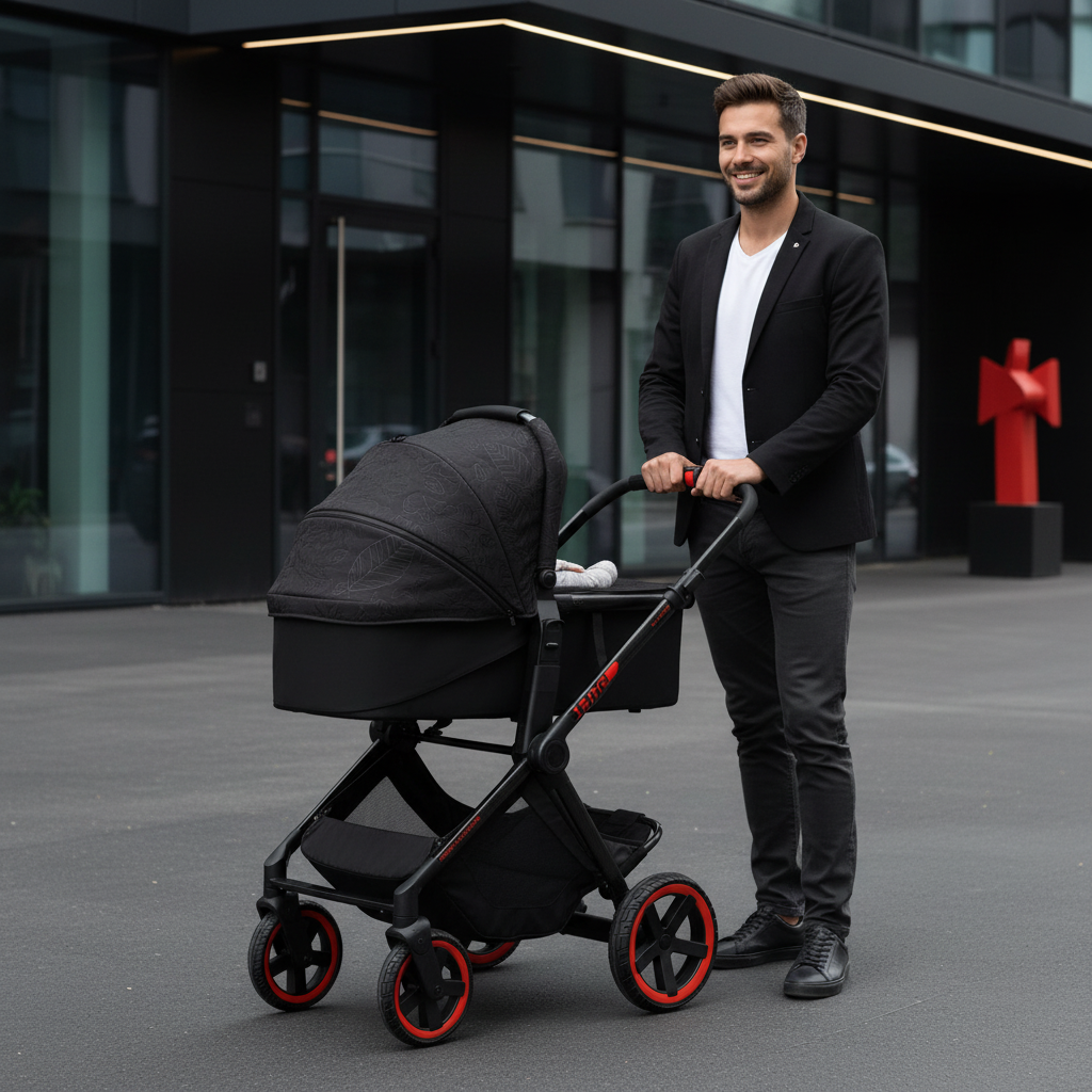 Jané Crosslight Pro Carbon 3in1 Travel System with Lie-Flat Kombibaby Car Seat