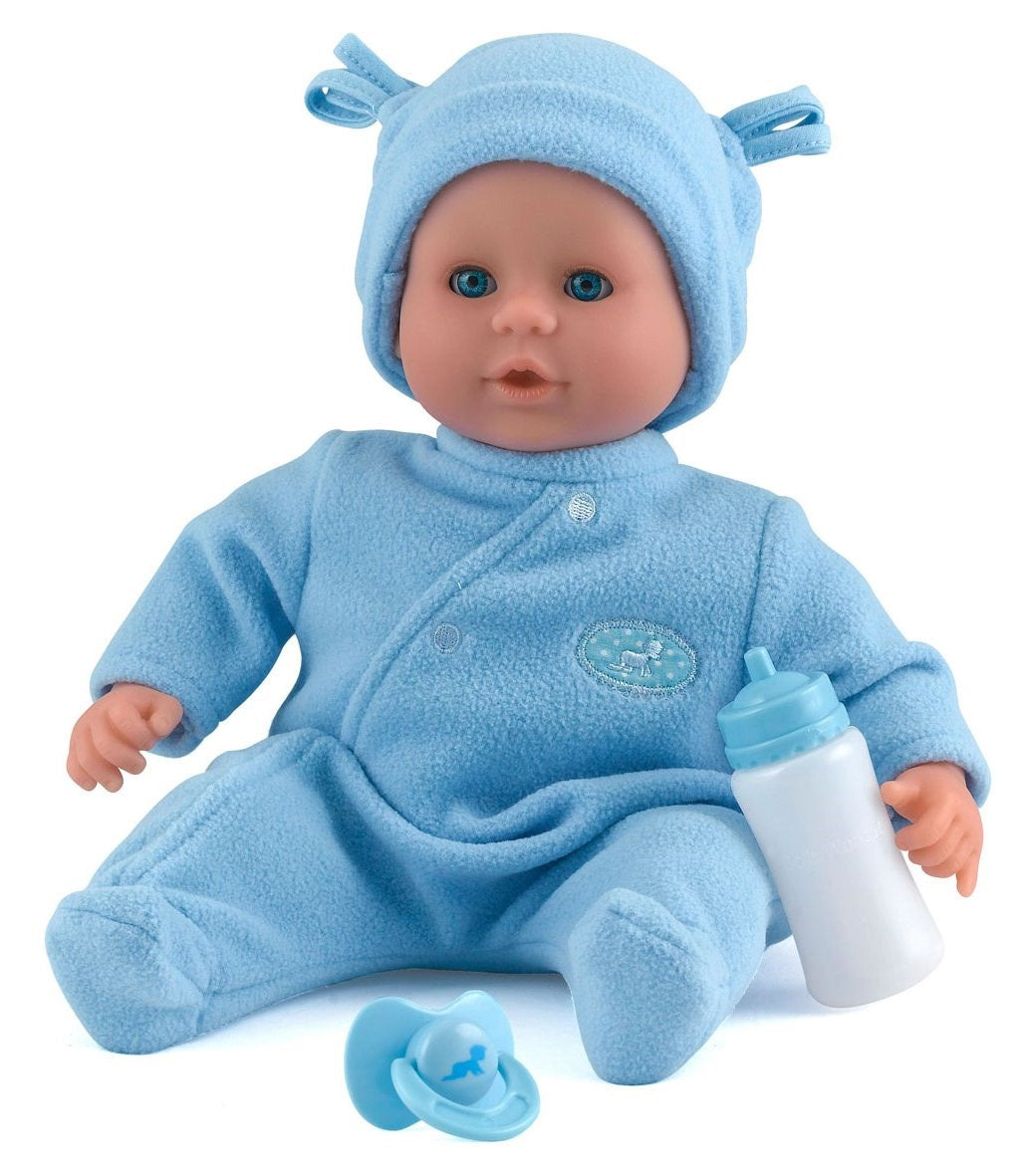 Johnston's Little Treasure 38cm Soft Baby Doll with Deluxe Blue Romper and Accessories