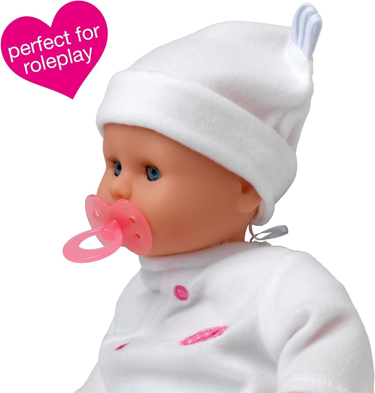 Johnston's Little Treasure 38cm Soft Baby Doll with Deluxe Blue Romper and Accessories