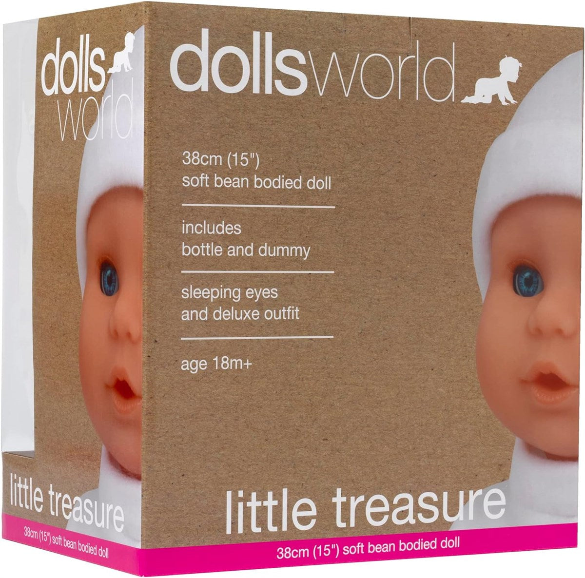 Johnston's Little Treasure 38cm Soft Baby Doll with Deluxe Blue Romper and Accessories