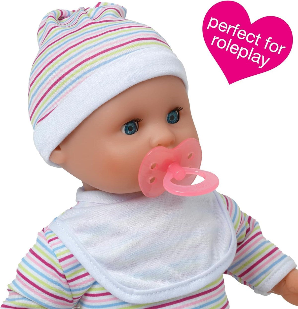Johnston's Baby Joy, 38cm Soft Bodied Doll with Sleeping Eyes, Outfit, and 16 Interactive Sounds