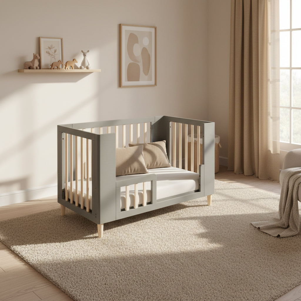 Cocoon Evoke 4 in 1 Nursery Furniture System, Dove Grey / Natural Wash