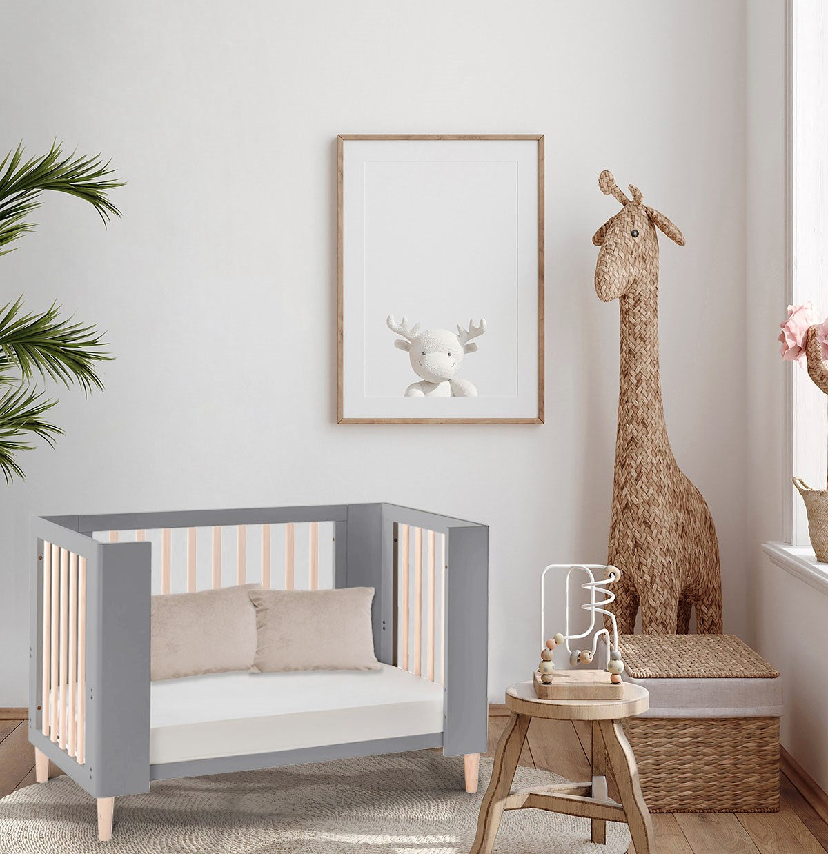 Cocoon Evoke 4 in 1 Nursery Furniture System, Dove Grey / Natural Wash