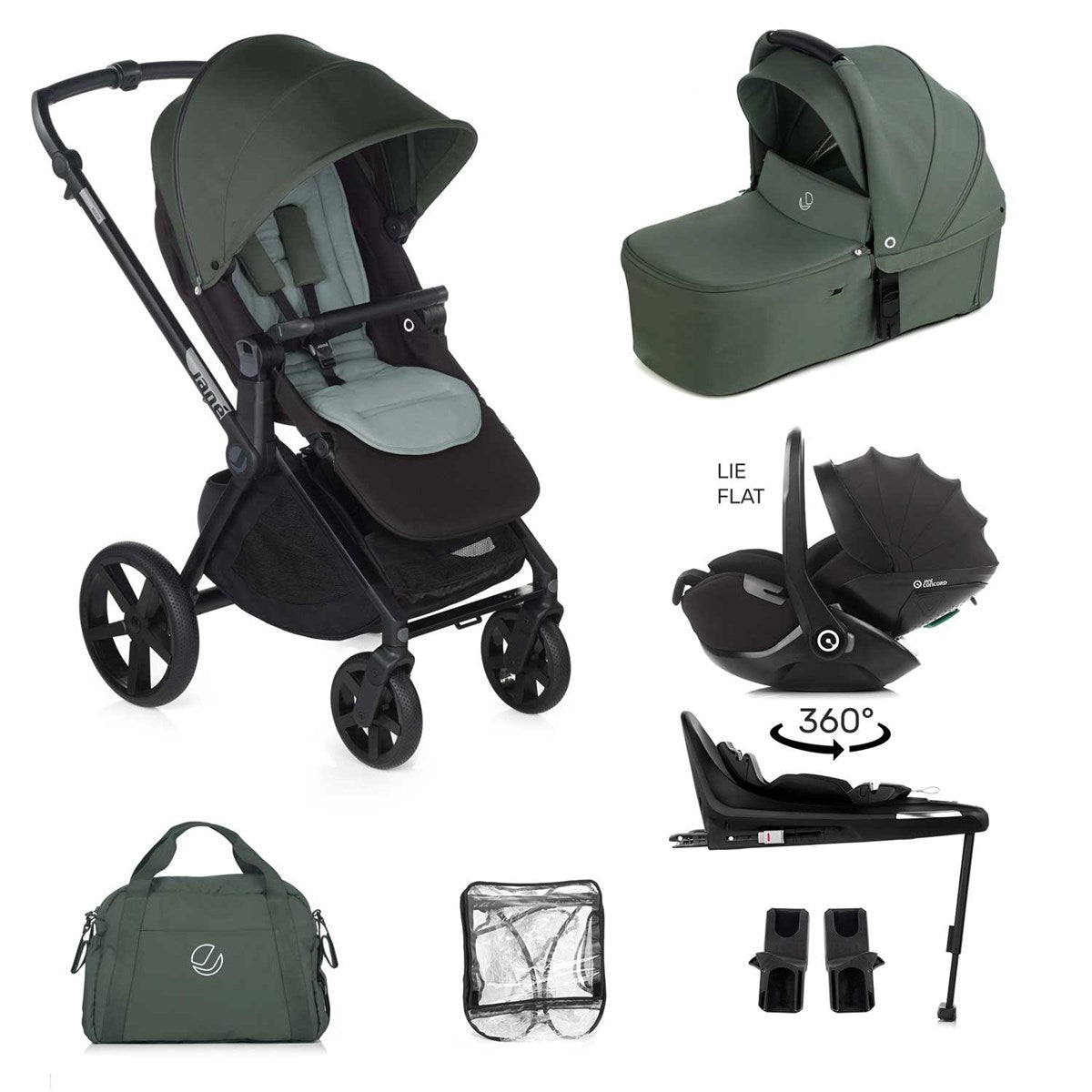 Jane Muum 4 + Sweet + Kombibaby Travel System, Botanic