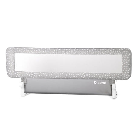 Baby safety rail with gray and white design on a white background