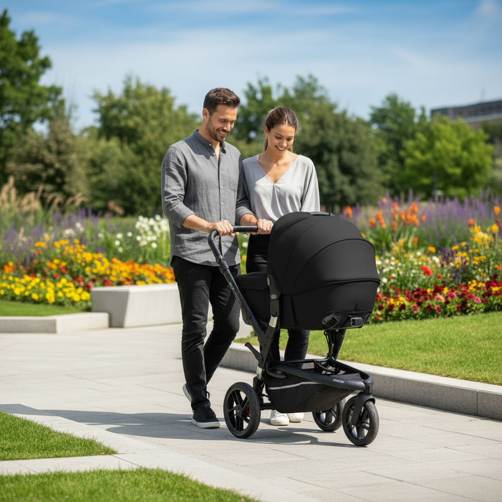 Jané Trider Travel System Bundle with Transporter Plus & Koos R1 i-Size Car Seat, Sand