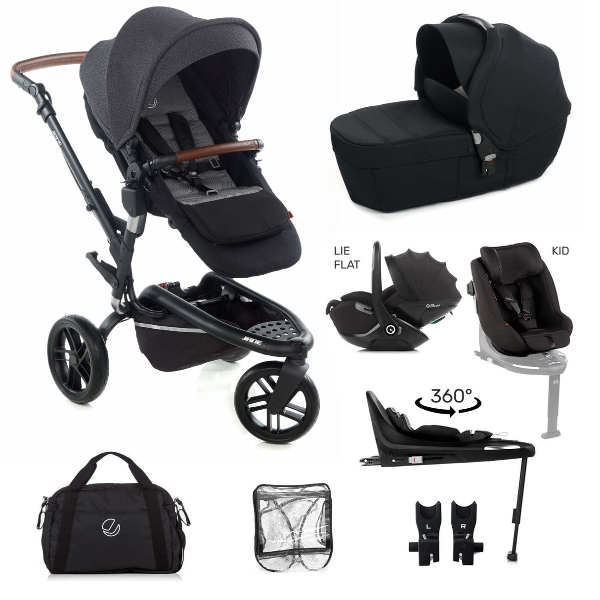 Jané Trider Fully Equipped 0-4 Year Family Car Seat Travel System Bundle