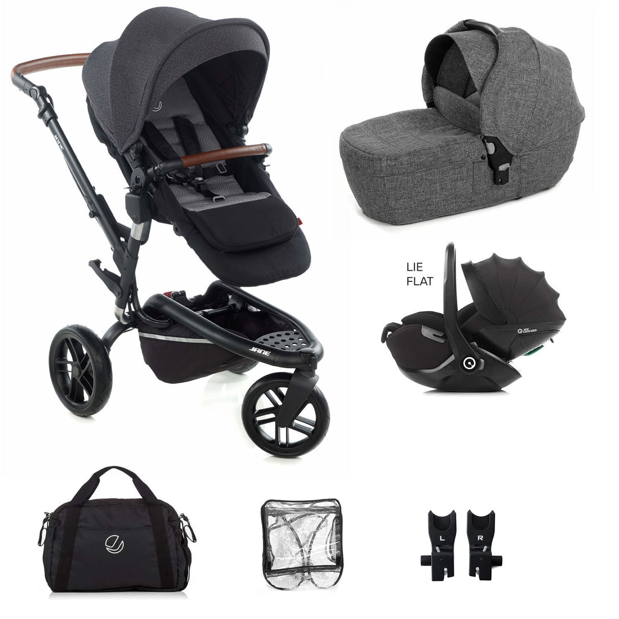 Jane Trider Lie-Flat 360 Baby Car Seat Bundle