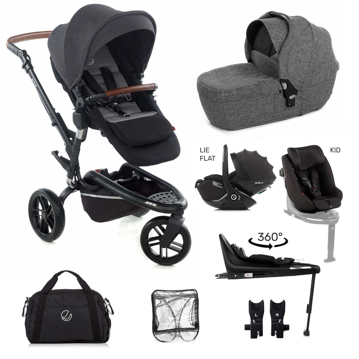 Jané Trider Fully Equipped 0-4 Year Family Car Seat Travel System Bundle