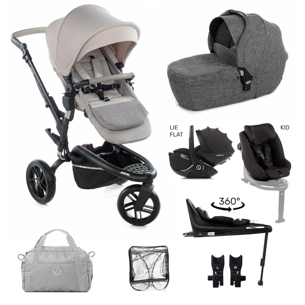 Jané Trider Fully Equipped 0-4 Year Family Car Seat Travel System Bundle