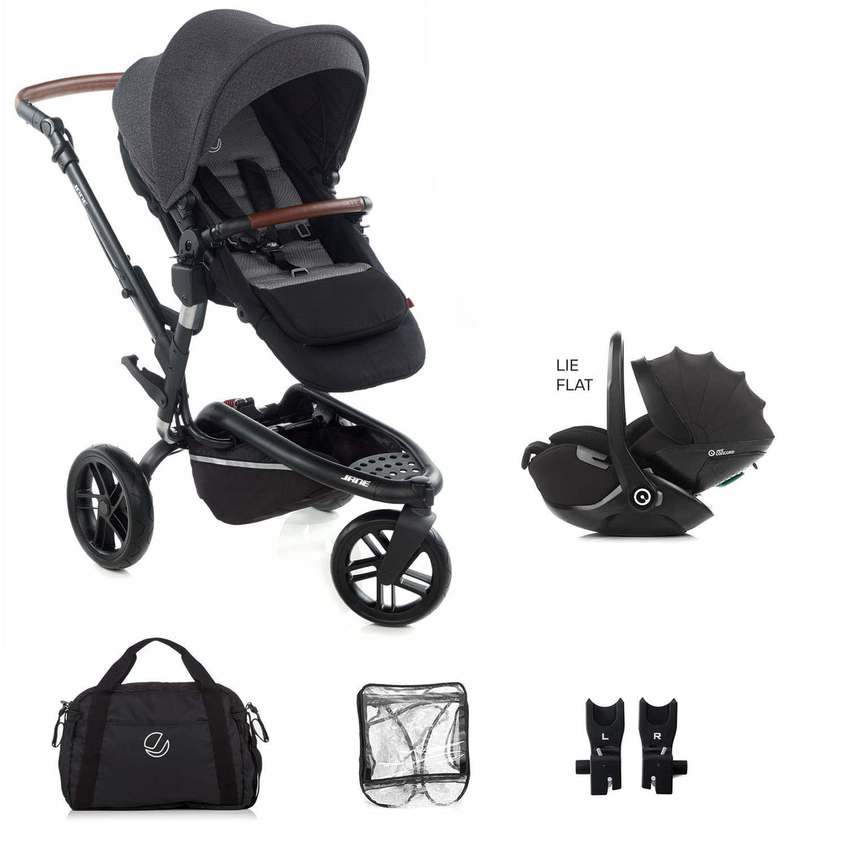 Jane Trider Lie-Flat 360 Baby Car Seat Bundle