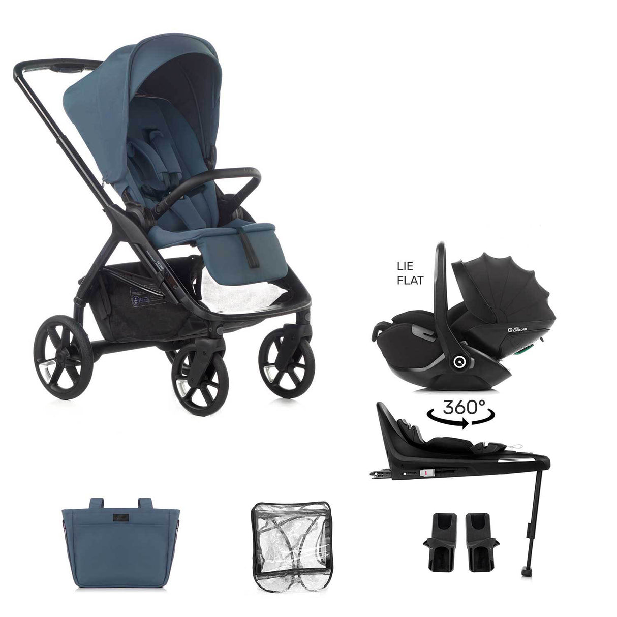 Jane Keep Pushchair + Kombibaby Lie-Flat 360 Baby i-Size Car Seat Bundle