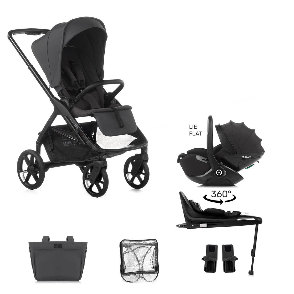 Jane Keep Pushchair + Kombibaby Lie-Flat 360 Baby Car Seat Bundle