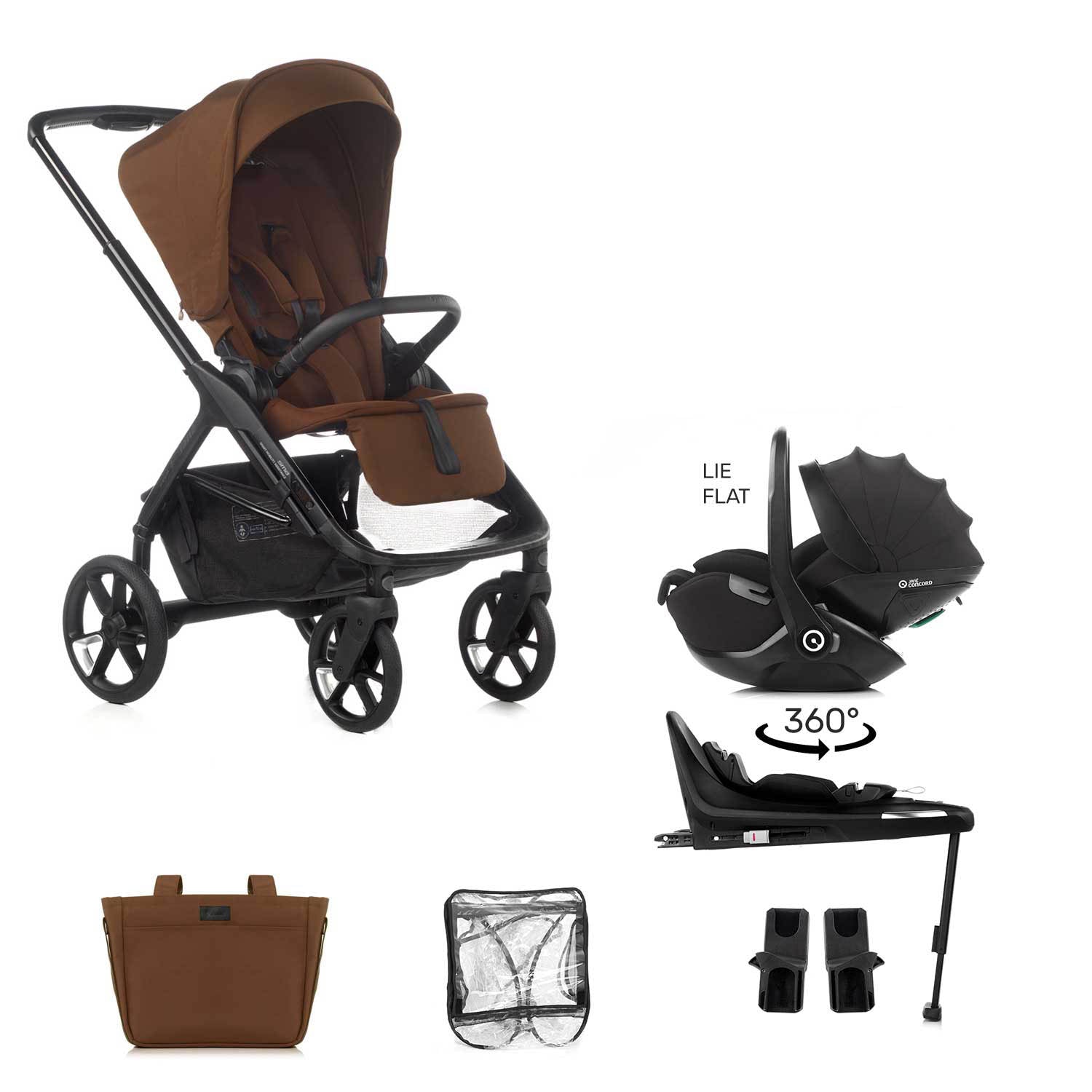 Jane Keep Pushchair + Kombibaby Lie-Flat 360 Baby Car Seat Bundle