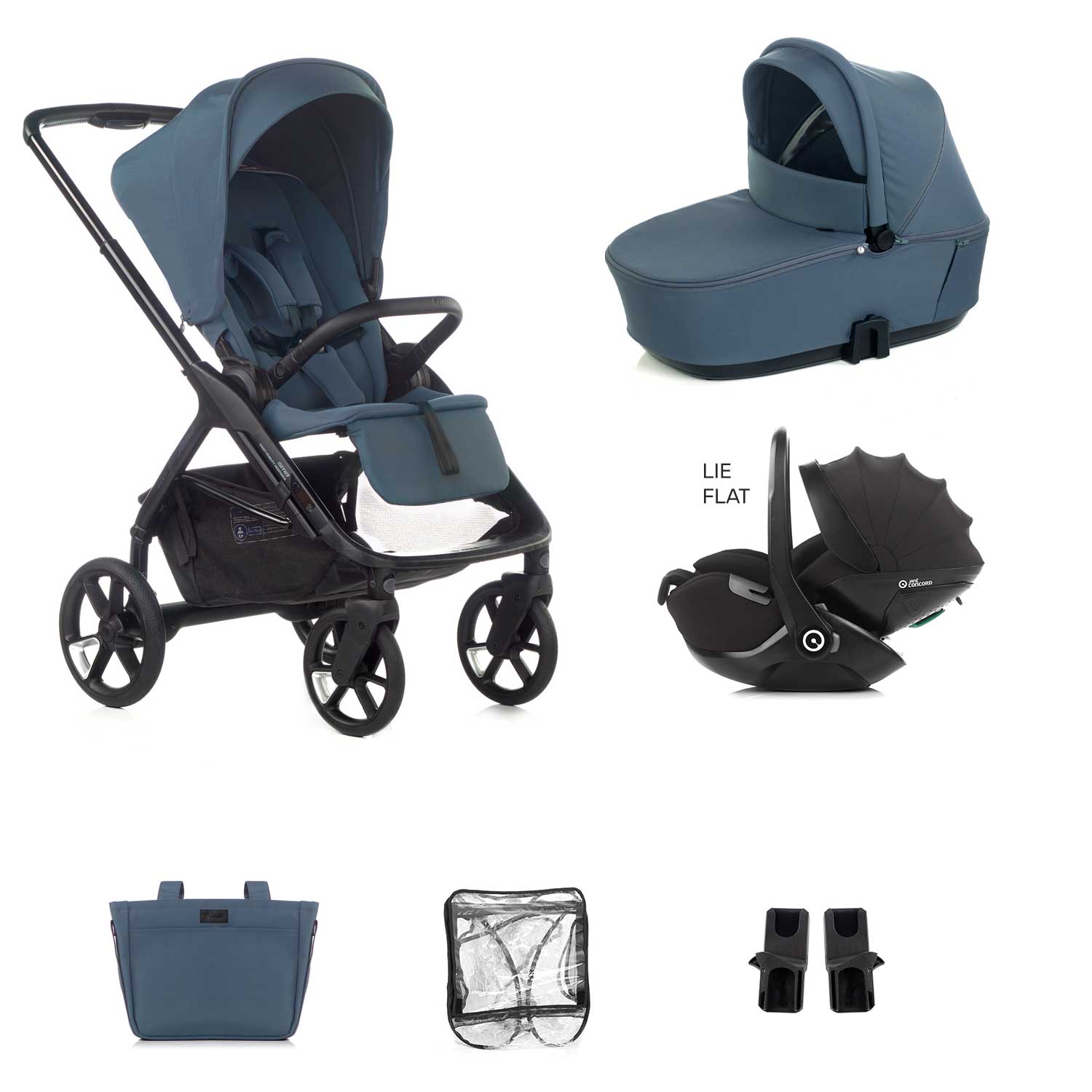 Jane Keep 3in1 + Sleep Carrycot + Kombibaby Lie-Flat 360 Baby Car Seat Bundle