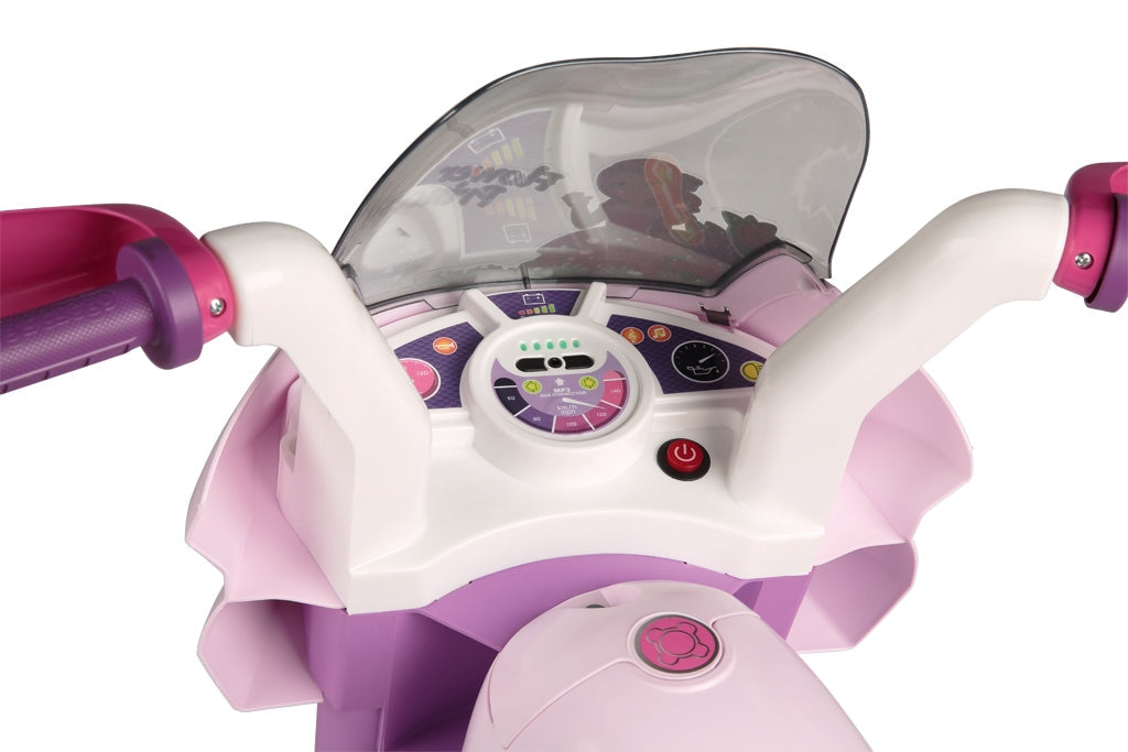 Peg Perego Flower Princess 6V Electric Ride-On Motorcycle with Lights & Sounds, 2+ Years