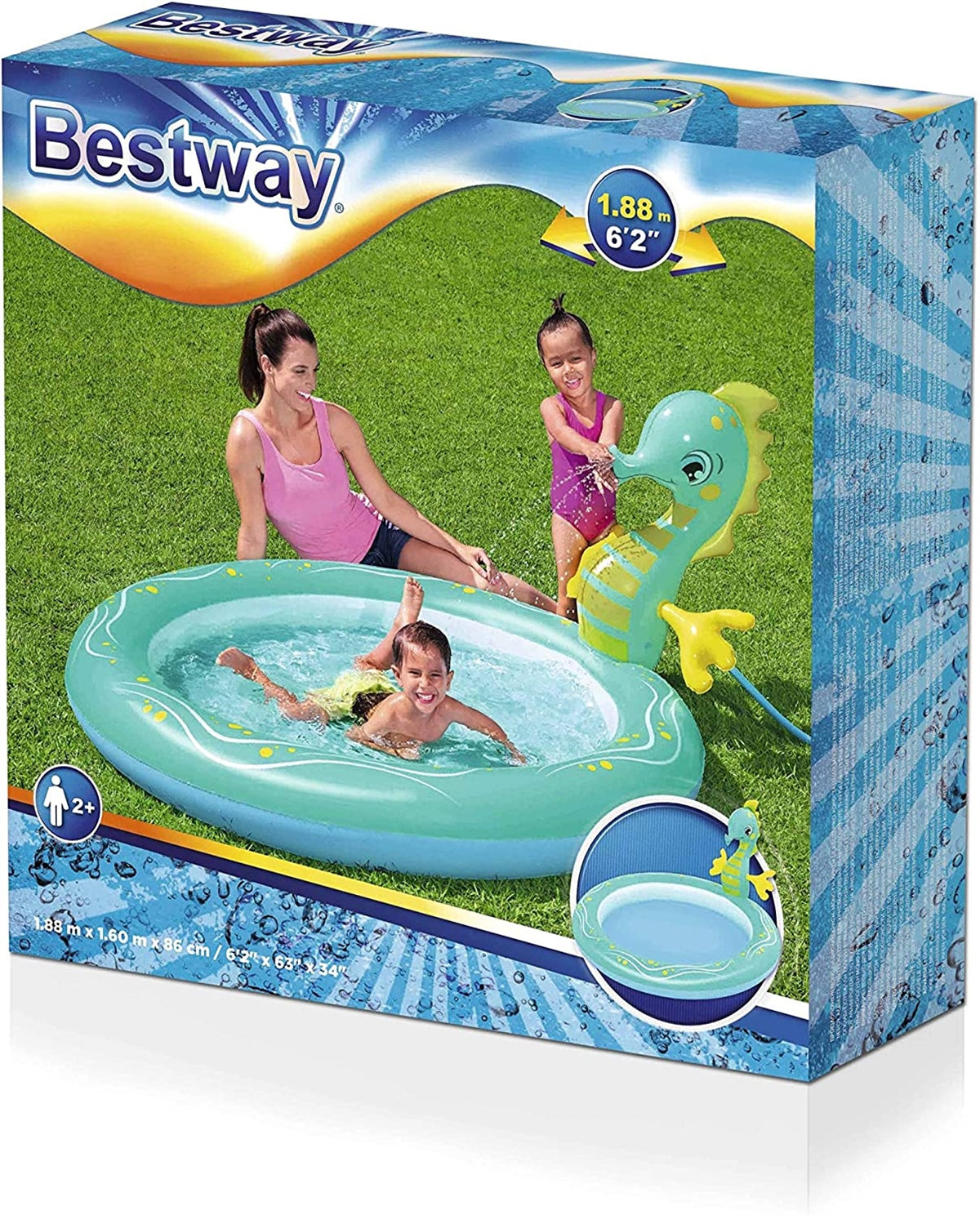 Bestway Seahorse Sprinkler Paddling Pool