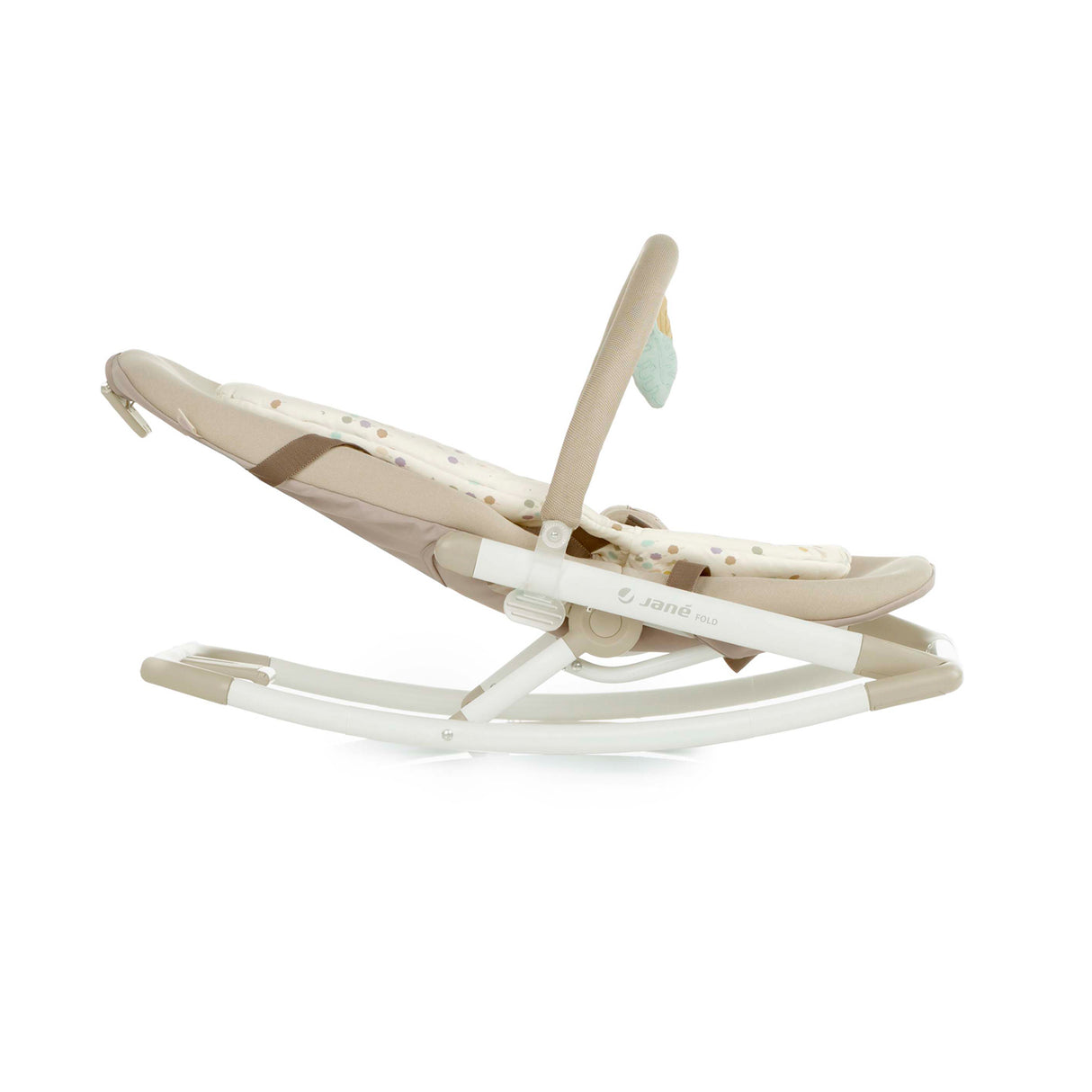 Fold Hammock Baby Rocker with Toy Arch & Reversible Newborn Cushion, Sesame