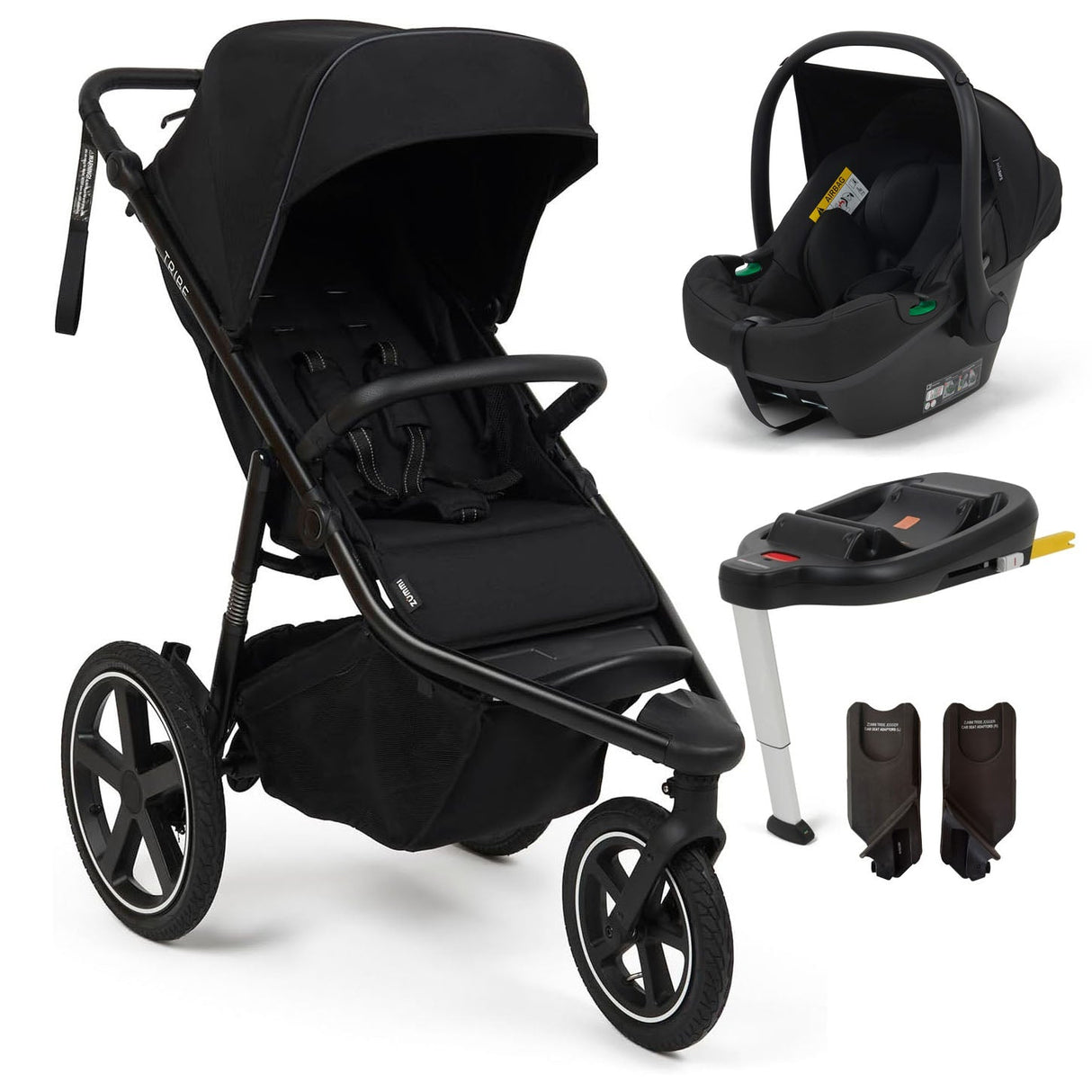 Tribe All-Terrain Jogger Buggy + Infant iSize Car Seat, Black