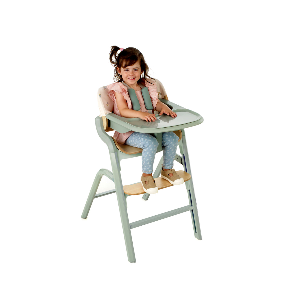 Jane Noah Highchair + Rocker Kit for Newborns – Convertible Beechwood Chair from birth to Adulthood, Botanic
