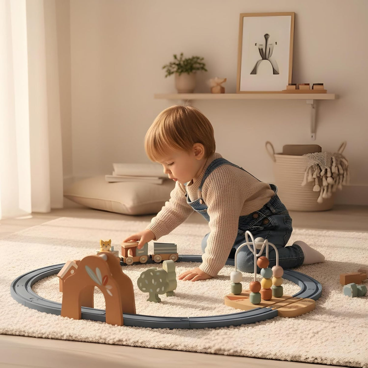 Speedy Monkey Mult-Activity Wooden Train Railway Set