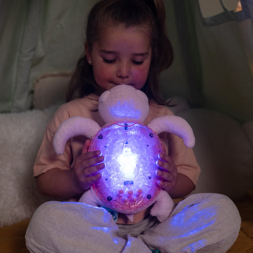 Cloud B Rechargeable Tranquil Turtle Night Light with Ocean Projection & Cry Sensor, Pink