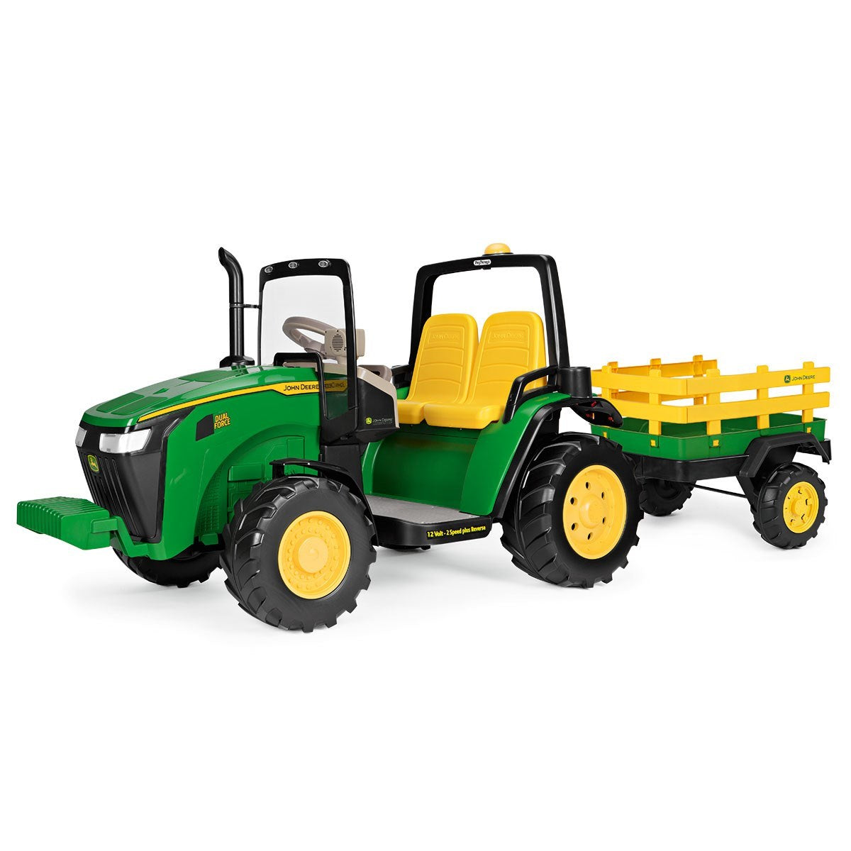 Peg Perego John Deere Dual Force, Two Seater 12 Volt Electric Tractor, 3+ years