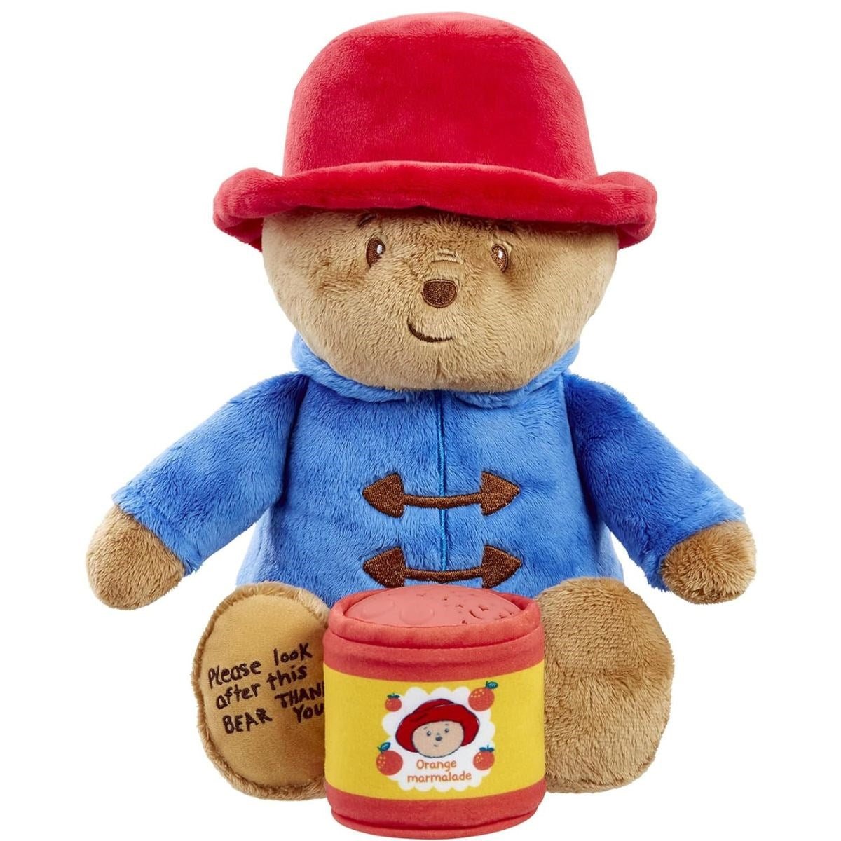 Rainbow Designs Bedtime Cuddles with Paddington Bear Set - Cuddleable Soft Teddy Toy & Marmalade Jar Nightlight - Calming Lullaby, Colour-Changing Moons & Stars