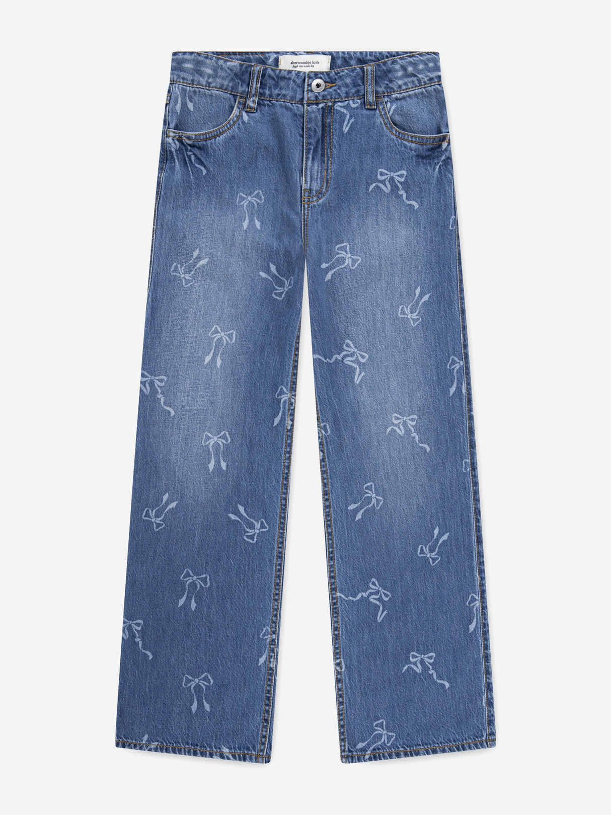 Abercrombie & Fitch Girls HR Discharge Wide Leg Jeans in Blue